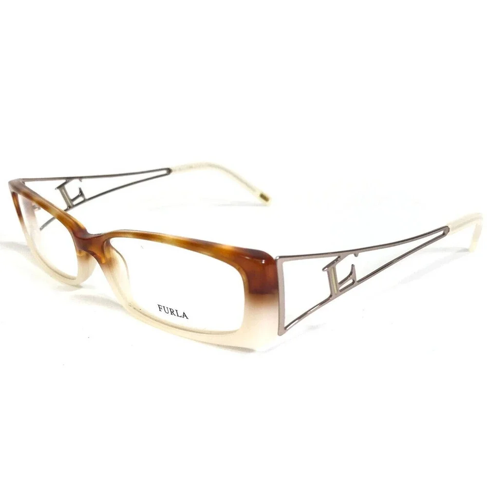 Furla Eyeglasses Frames TATIANA VU4553 COL.6FM Tortoise Ivory Gold 53-16-140